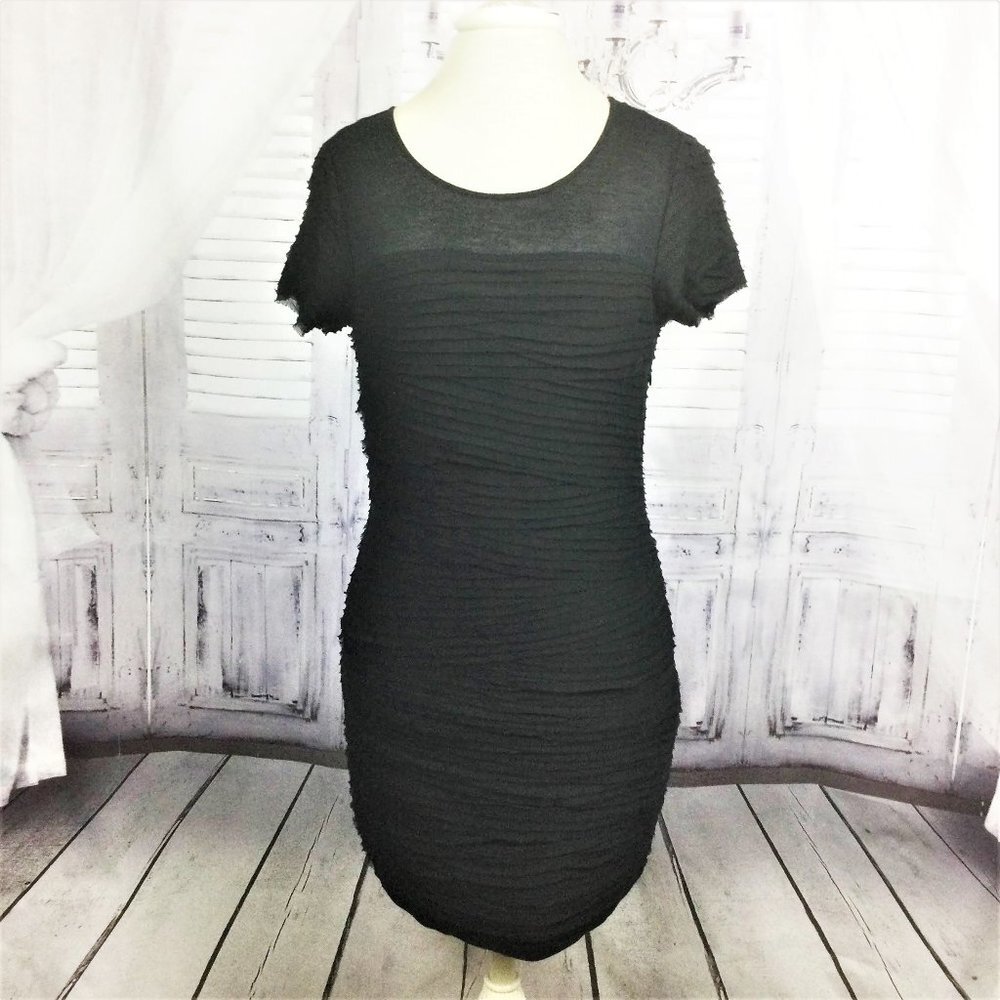 Diane Von Furstenberg Black Silk Ruffle Dress M